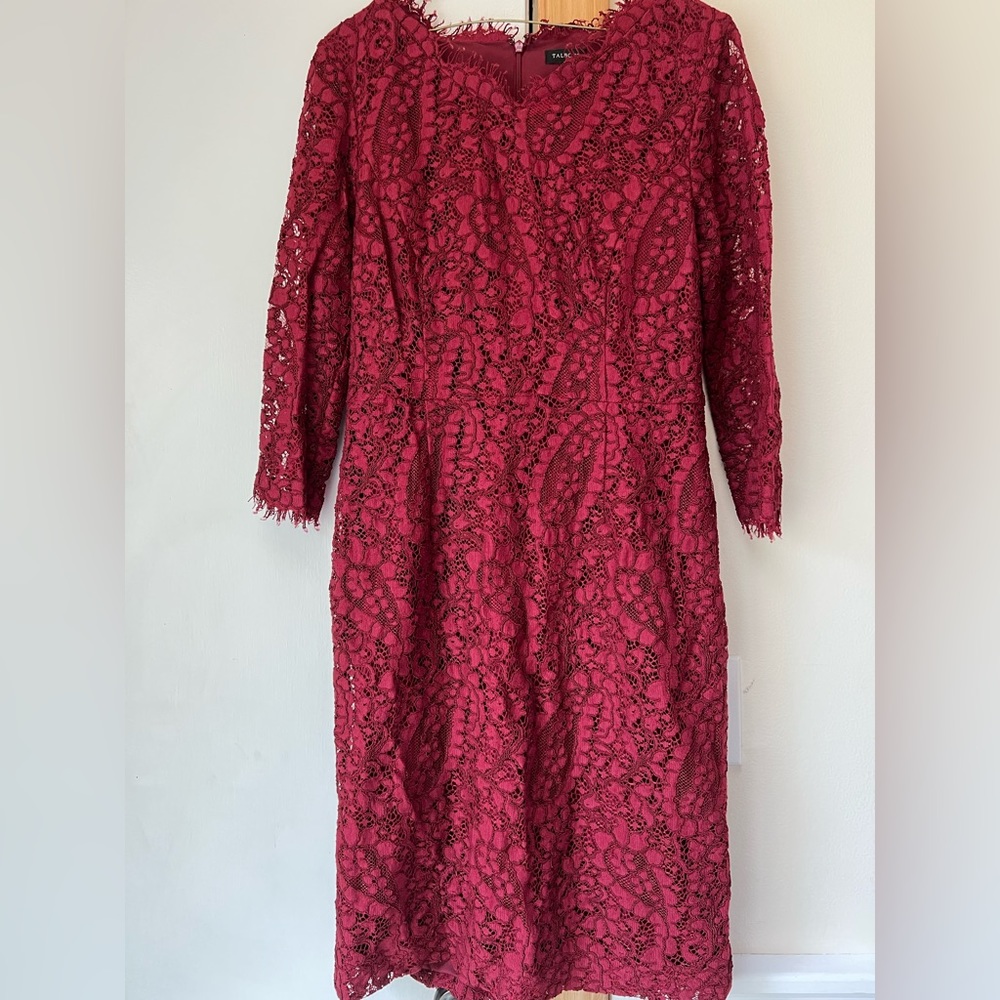 TALBOTS RED FLORAL LACE DRESS! Size 4